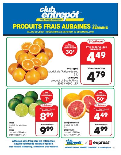 Wholesale Club (QC) Fresh Deals of the Week Flyer December 14 to 20