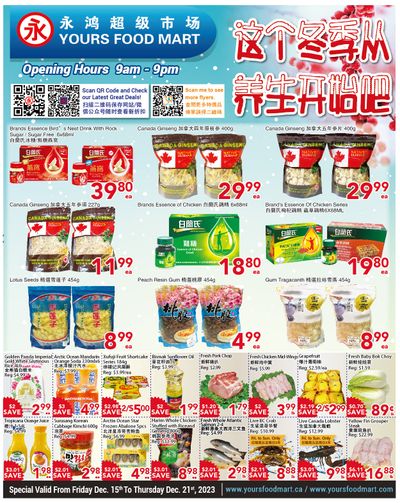 Yours Food Mart Flyer December 15 to 21