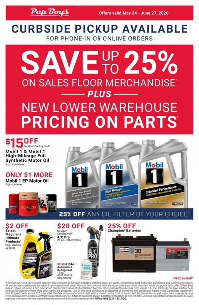 Pep Boys Weekly Ad & Flyer May 24 to June 27