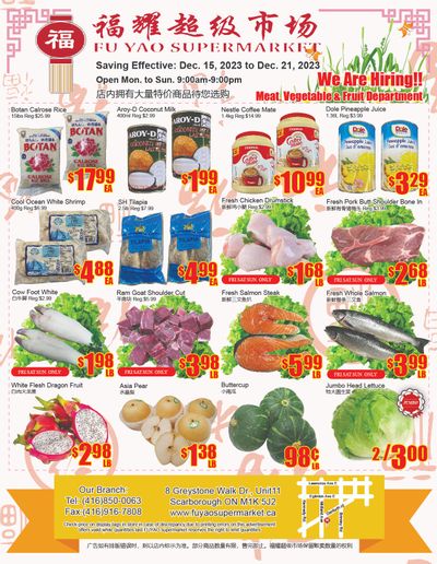 Fu Yao Supermarket Flyer December 15 to 21