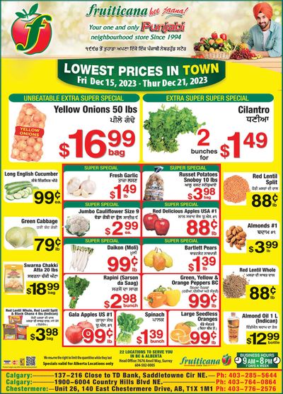 Fruiticana (Calgary) Flyer December 15 to 21