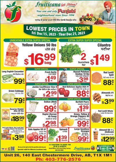 Fruiticana (Chestermere) Flyer December 15 to 21