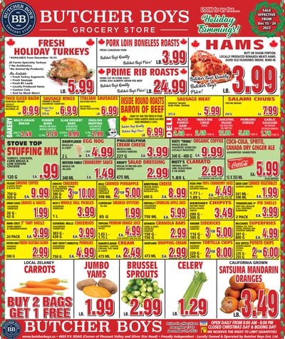 Butcher Boys Grocery Store Flyer December 15 to 24