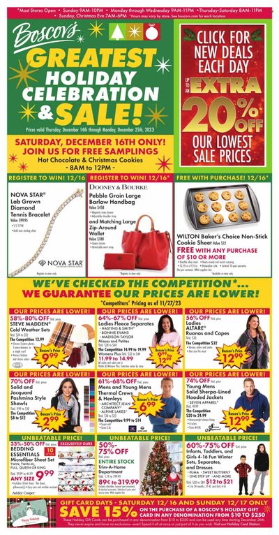 Boscov's (CT, DE, MD, NJ, NY, PA) Weekly Ad Flyer Specials December 14 to December 25, 2023