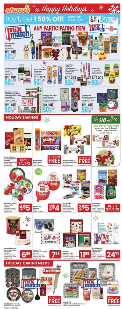 Shaw’s (MA, ME, NH, RI, VT) Weekly Ad Flyer Specials December 15 to December 24, 2023