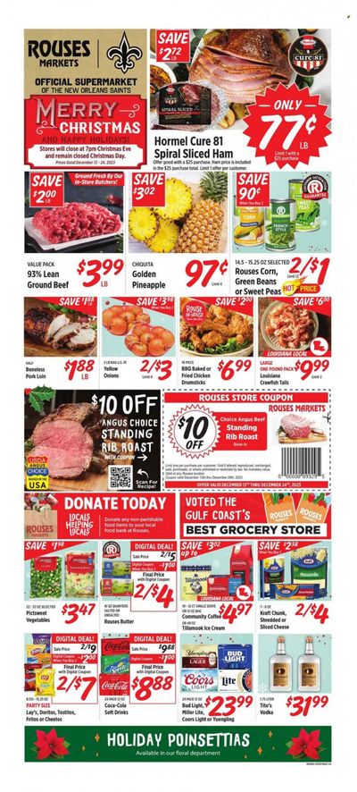 Rouses Markets (LA) Weekly Ad Flyer Specials December 13 to December 24, 2023