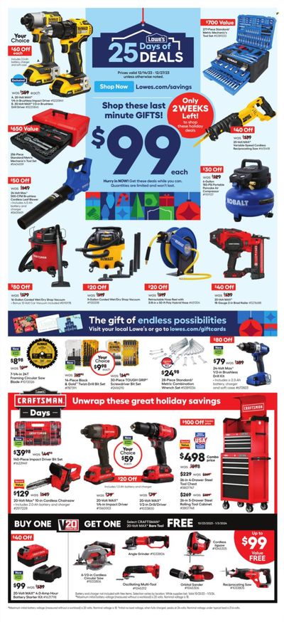 Lowe's Weekly Ad Flyer Specials December 14 to December 27, 2023
