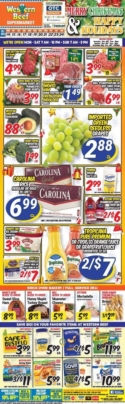 Western Beef (FL, NY) Weekly Ad Flyer Specials December 14 to December 24, 2023