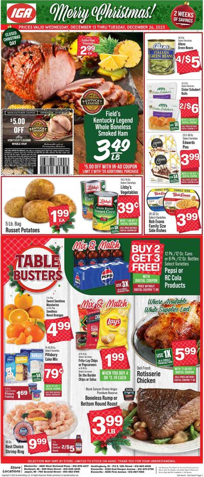 IGA (IN) Weekly Ad Flyer Specials December 13 to December 19, 2023