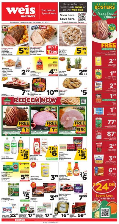 Weis (MD, NY, PA) Weekly Ad Flyer Specials December 14 to December 20, 2023