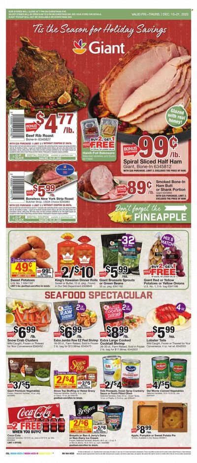 Giant Food (DE, MD, VA) Weekly Ad Flyer Specials December 15 to December 21, 2023