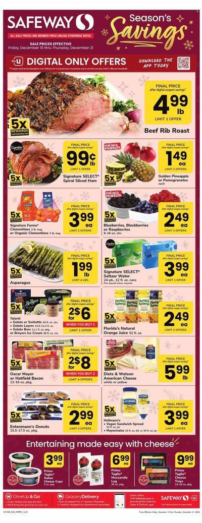 Safeway (DC, MD) Weekly Ad Flyer Specials December 15 to December 21, 2023