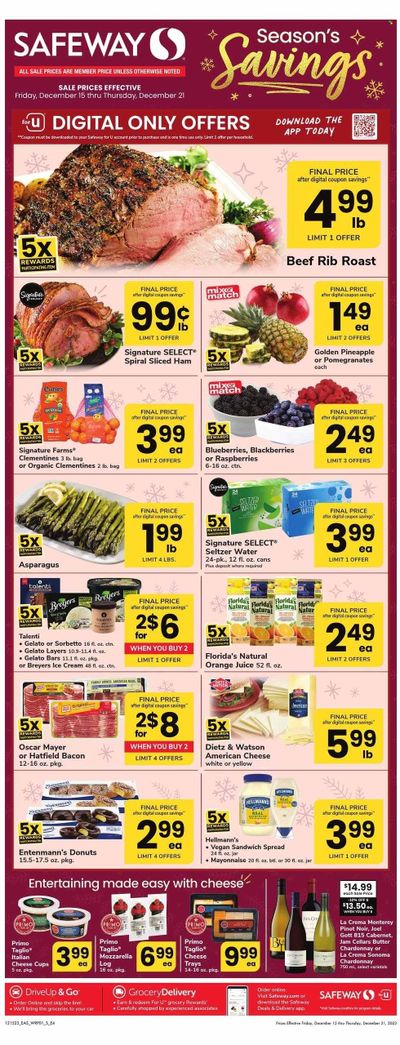 Safeway (DC) Weekly Ad Flyer Specials December 15 to December 21, 2023