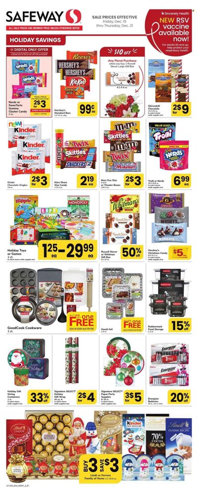 Safeway (MD, VA) Weekly Ad Flyer Specials December 15 to December 21, 2023