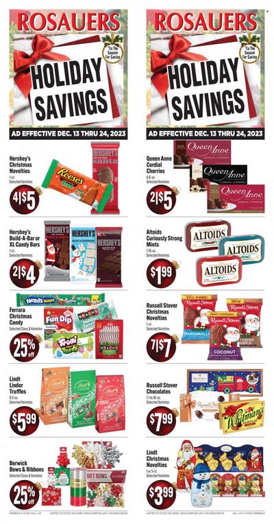 Rosauers (ID, MT, OR, WA) Weekly Ad Flyer Specials December 13 to December 24, 2023