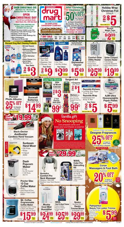 Discount Drug Mart (OH) Weekly Ad Flyer Specials December 20 to December 26, 2023