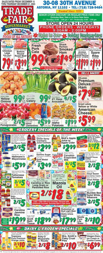 Trade Fair Supermarket (NY) Weekly Ad Flyer Specials December 15 to December 21, 2023