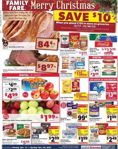 Family Fare (MI) Weekly Ad Flyer Specials December 17 to December 24, 2023