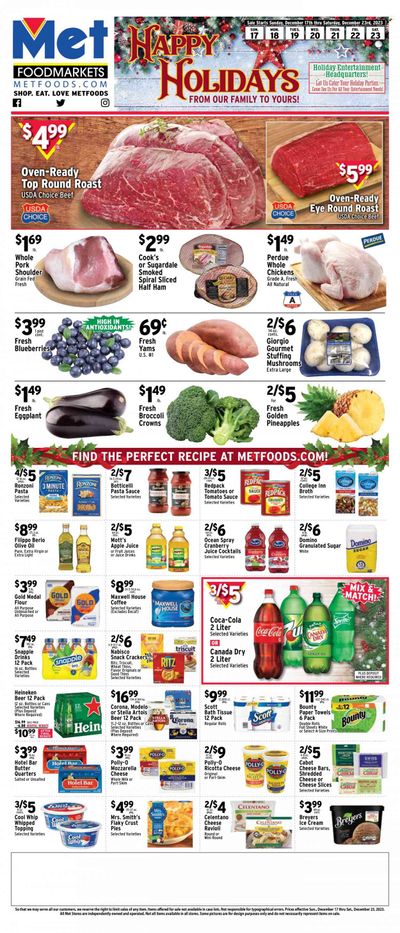 Met Foodmarkets Weekly Ad Flyer Specials December 17 to December 23, 2023