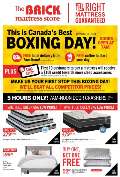 The Brick Mattress Store Flyer December 19 to January 1