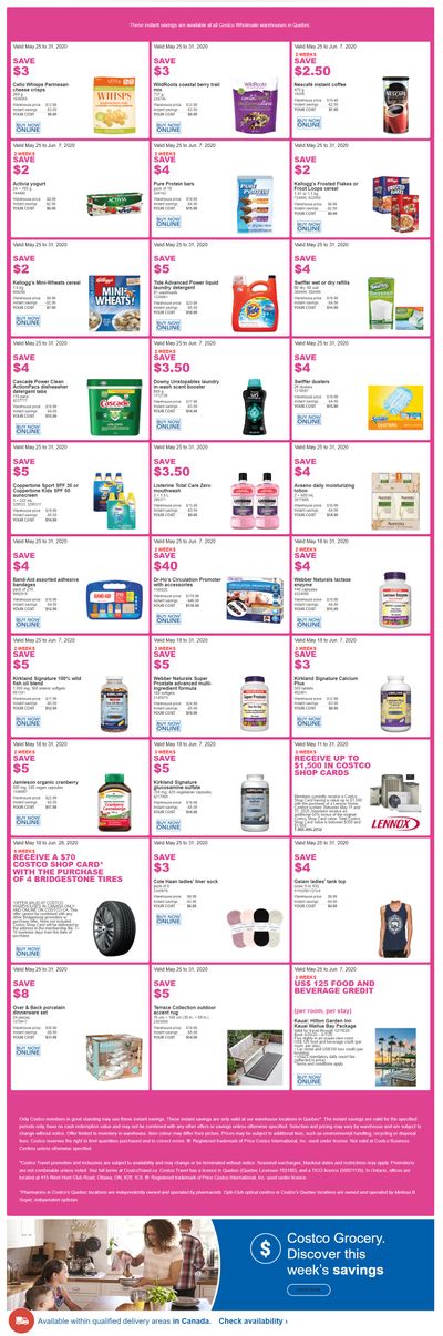 Costco (QC) Weekly Savings May 25 to 31