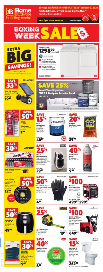 Home Hardware Building Centre (Atlantic) Flyer December 21 to January 3