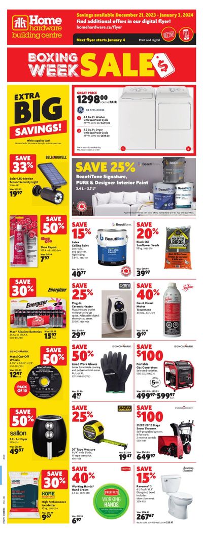 Home Hardware Building Centre (BC) Flyer December 21 to January 3