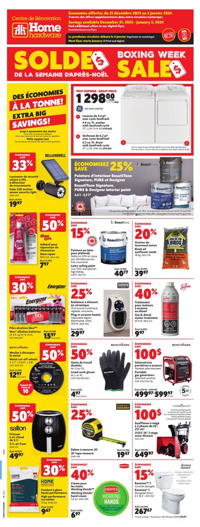 Home Hardware Building Centre (QC) Flyer December 21 to January 3