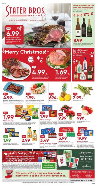 Stater Bros. Weekly Ad Flyer Specials December 20 to December 24, 2023