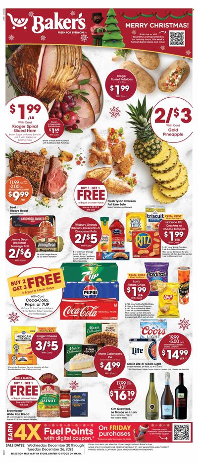 Baker's (NE) Weekly Ad Flyer Specials December 20 to December 26, 2023