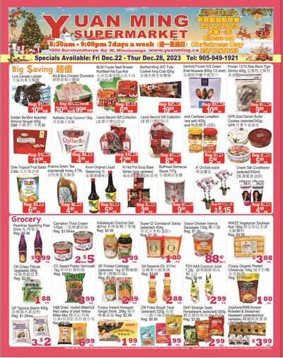 Yuan Ming Supermarket Flyer December 22 to 28