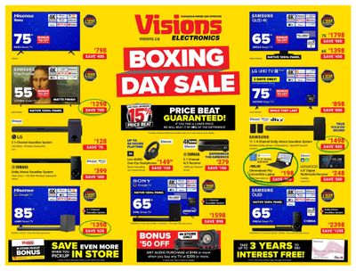 Visions Electronics Boxing Day Sale Flyer December 22 to 28
