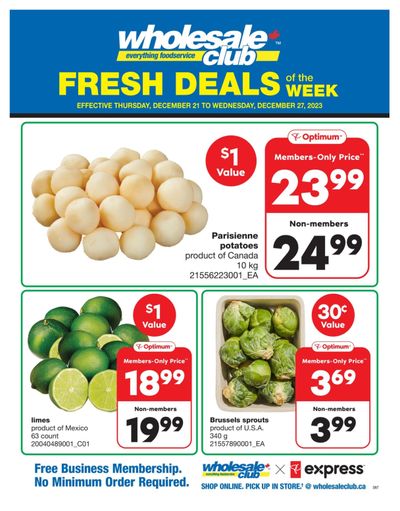 Wholesale Club (ON) Fresh Deals of the Week Flyer December 21 to 27