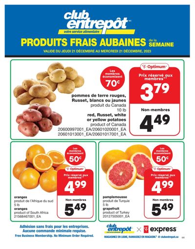 Wholesale Club (QC) Fresh Deals of the Week Flyer December 21 to 27