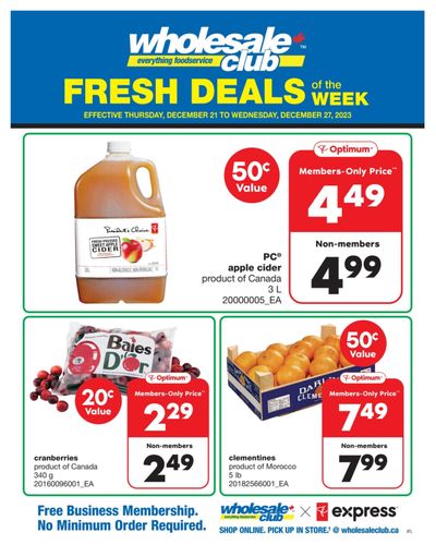Wholesale Club (Atlantic) Fresh Deals of the Week Flyer December 21 to 27