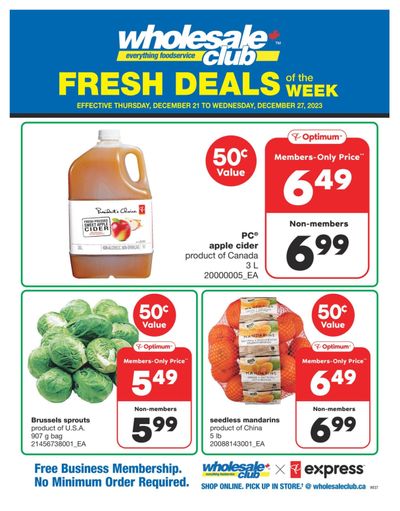 Wholesale Club (West) Fresh Deals of the Week Flyer December 21 to 27