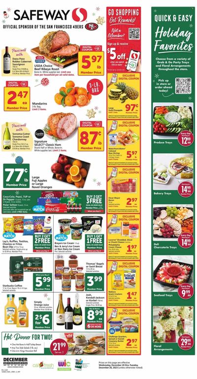 Safeway (CA) Weekly Ad Flyer Specials December 20 to December 26, 2023