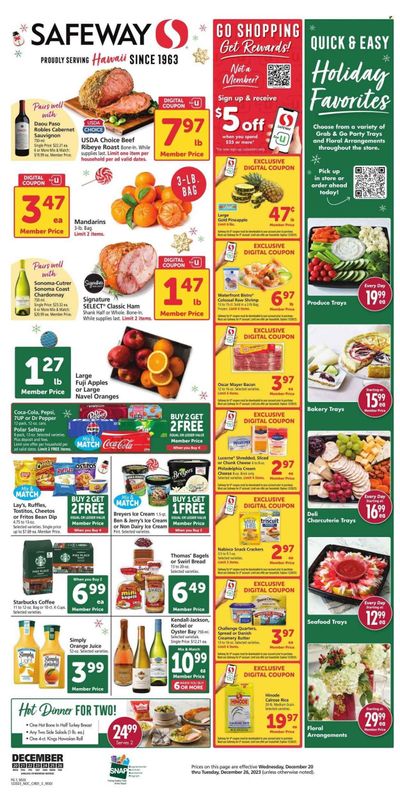 Safeway (HI) Weekly Ad Flyer Specials December 20 to December 26, 2023