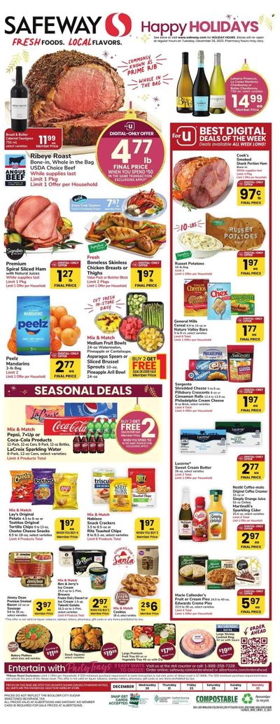 Safeway (CO) Weekly Ad Flyer Specials December 20 to December 25, 2023