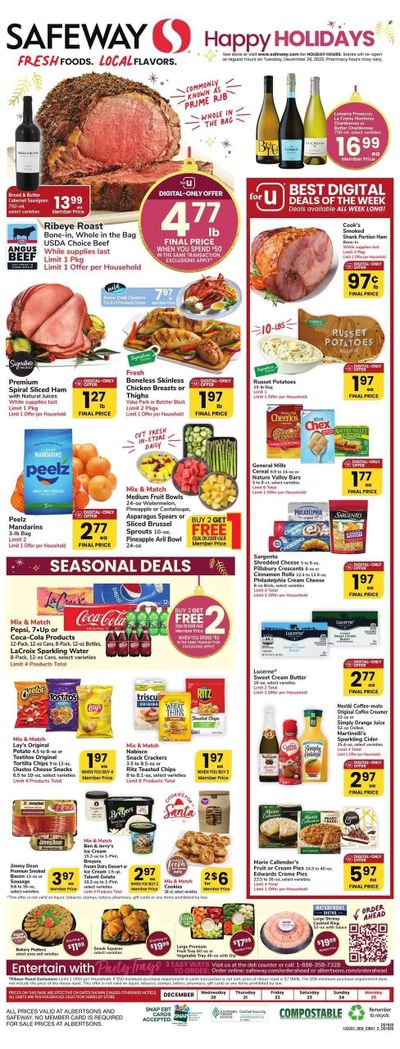 Safeway (CO) Weekly Ad Flyer Specials December 20 to December 25, 2023