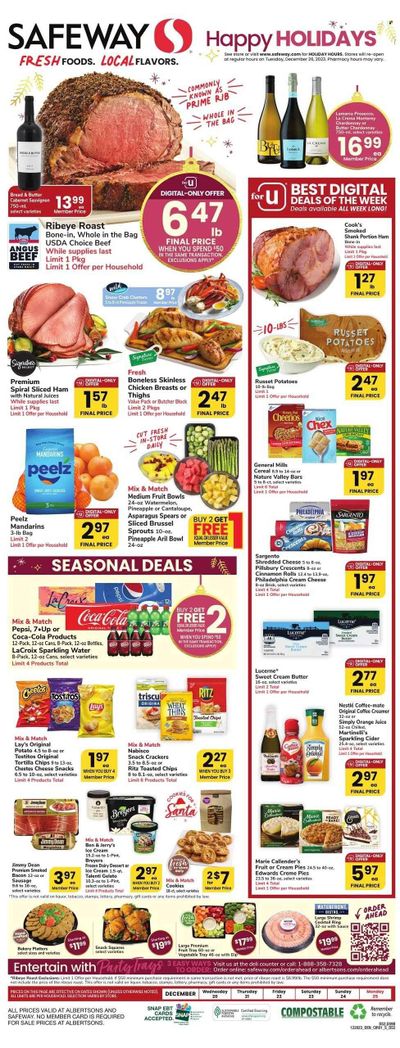 Safeway (CO) Weekly Ad Flyer Specials December 20 to December 25, 2023