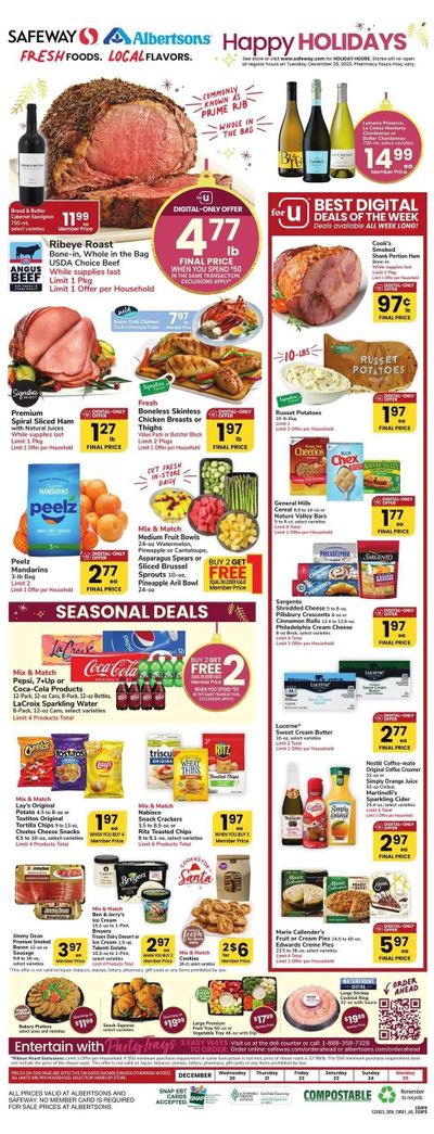 Safeway (CO) Weekly Ad Flyer Specials December 20 to December 25, 2023