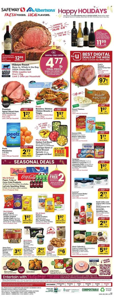 Safeway (NM) Weekly Ad Flyer Specials December 20 to December 25, 2023