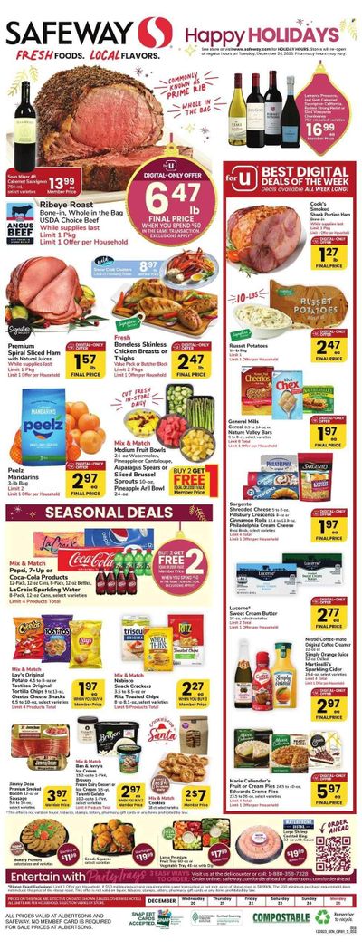Safeway (SD) Weekly Ad Flyer Specials December 20 to December 25, 2023