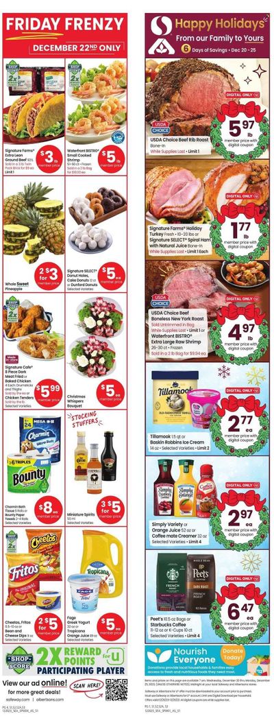 Safeway (WA) Weekly Ad Flyer Specials December 20 to December 25, 2023