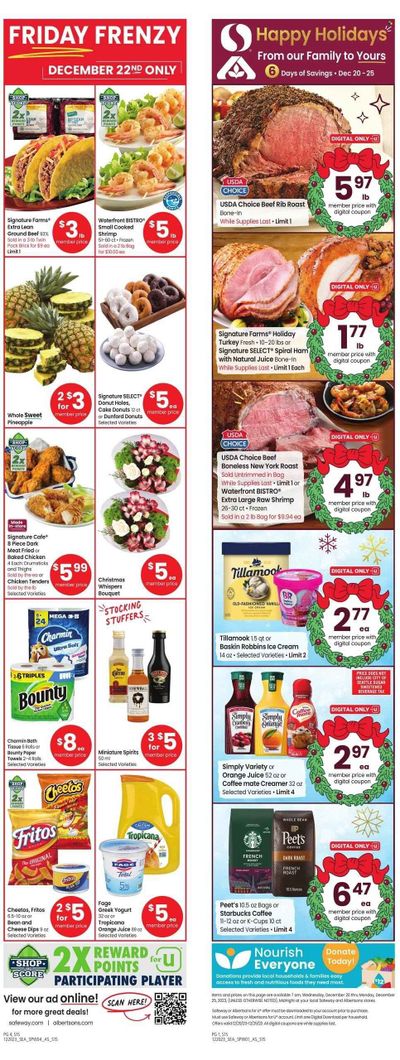 Safeway (WA) Weekly Ad Flyer Specials December 20 to December 25, 2023