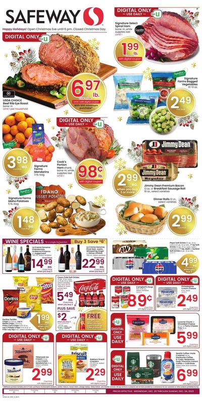 Safeway (MT) Weekly Ad Flyer Specials December 20 to December 24, 2023
