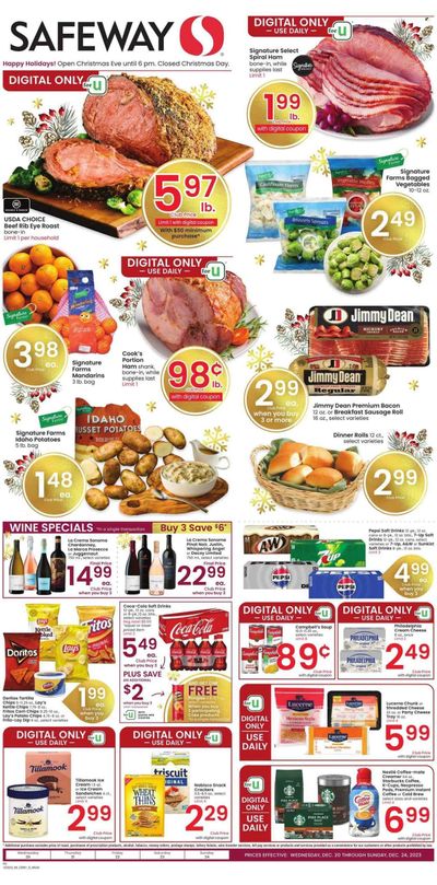 Safeway (MT) Weekly Ad Flyer Specials December 20 to December 24, 2023