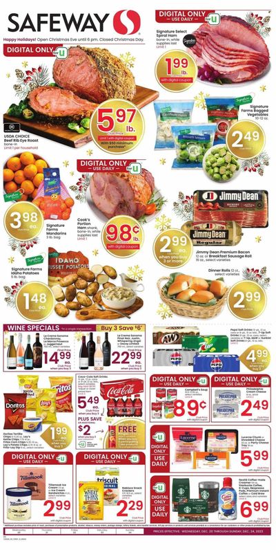 Safeway (MT) Weekly Ad Flyer Specials December 20 to December 24, 2023