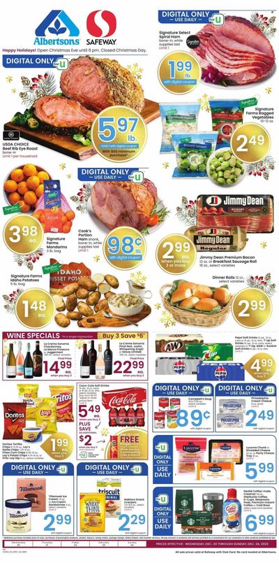 Safeway (MT) Weekly Ad Flyer Specials December 20 to December 24, 2023